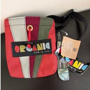 NWT Organic Climbing Chalk Bag USA Recycled Cordura Cutting Scraps Red